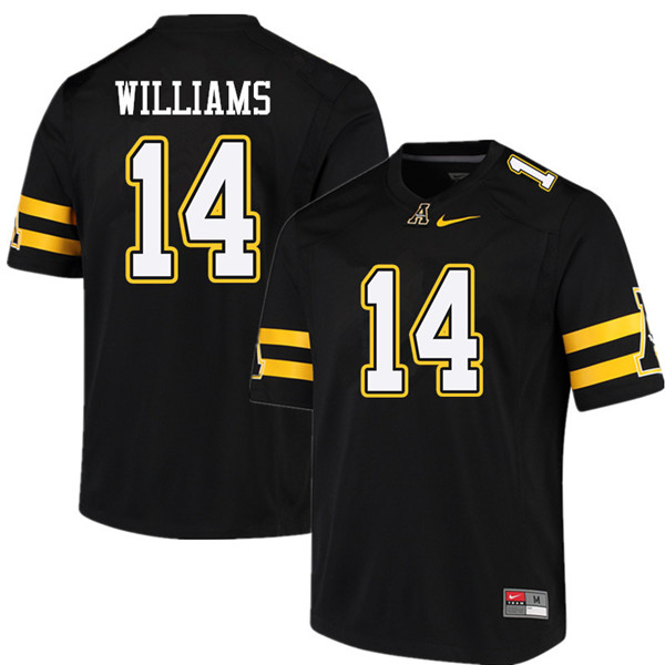 Men #14 Malik Williams Appalachian State Mountaineers College Football Jerseys Sale-Black